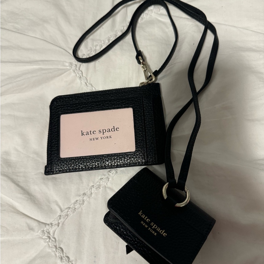 Kate Spade Black Card Holder/Wristlet and AirPod Set
